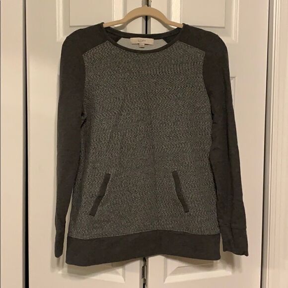 Loft heather grey and black sweatshirt top- size S - Picture 4 of 8